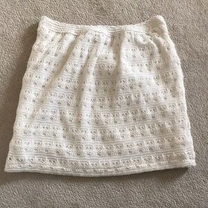 White lace mink skirt